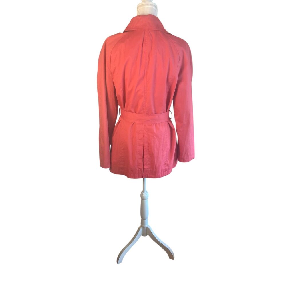 St. Johns Bay Womens Classic Trench Coat Sz L Preppy Reddish Pink Heritage - Picture 7 of 16